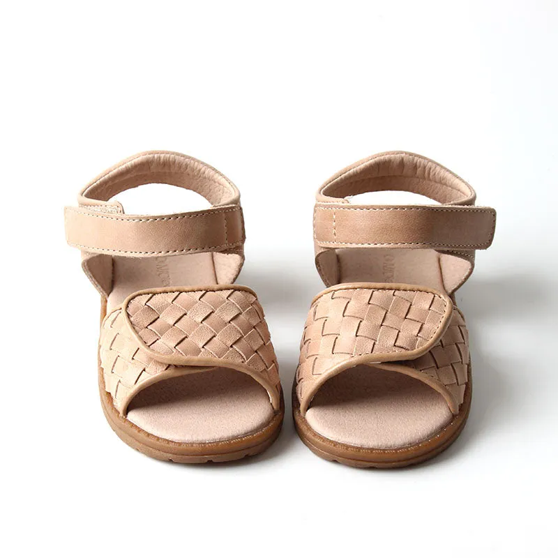 Woven Hard Sole Sandal Stone